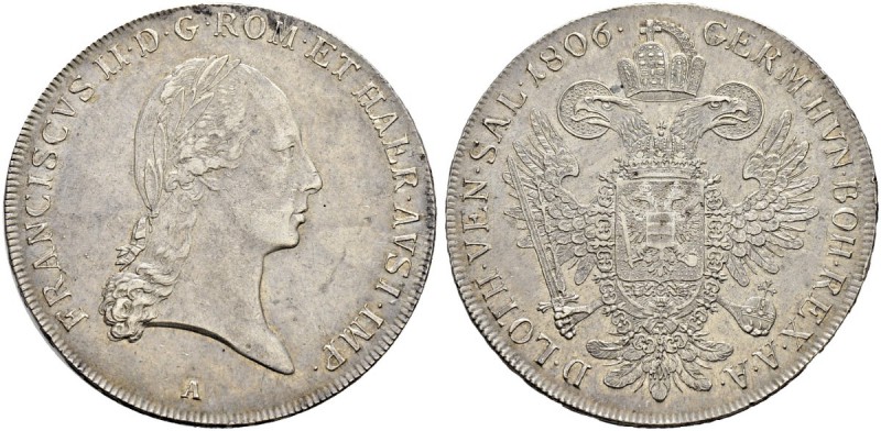 RDR / ÖSTERREICH 
 Franz II. (I.), 1792-1835. 
 Konventionstaler 1806, A Wien....