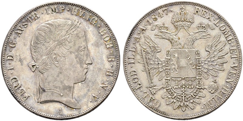 RDR / ÖSTERREICH 
 Ferdinand I. 1835-1848. 
 Konventionstaler 1847, A Wien. 28...