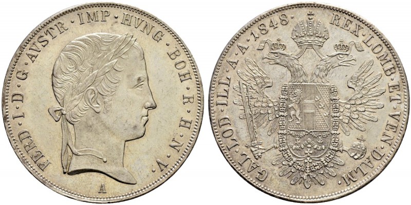RDR / ÖSTERREICH 
 Ferdinand I. 1835-1848. 
 Konventionstaler 1848, A Wien. 28...