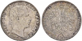 RDR / ÖSTERREICH 
 Franz Joseph I. 1848-1916. 
 Gulden 1860, Wien. 12.32 g. MzA p. 339. KM 2219. Fast FDC / About uncirculated.