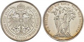 RDR / ÖSTERREICH 
 Franz Joseph I. 1848-1916. 
 Taler 1868. III. Deutsches Bundesschiessen in Wien. 16.87 g. Thun 461. Dav. 28. Kl. Kratzer / Small ...