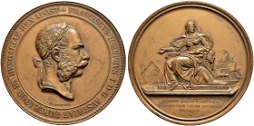 RDR / ÖSTERREICH 
 Franz Joseph I. 1848-1916. 
 Bronzemedaille 1869. Auf den Besuch des Kaisers in Ägypten anlässlich der Eröffnung des Suez-Kanals....