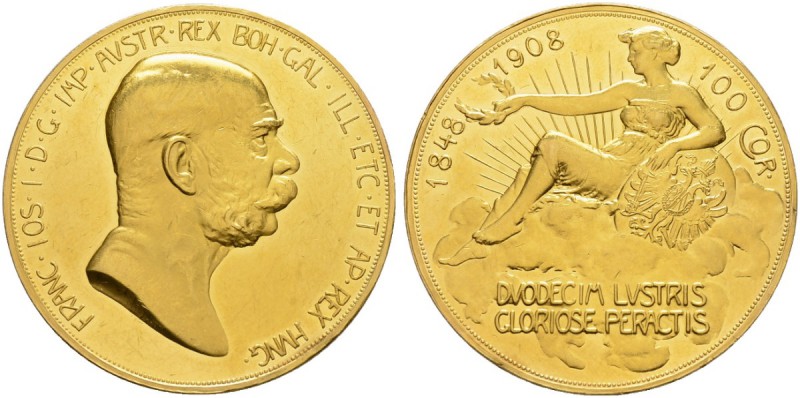 RDR / ÖSTERREICH 
 Franz Joseph I. 1848-1916. 
 100 Kronen 1908. 60. Regierung...