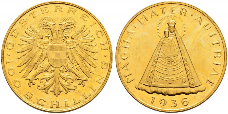 RDR / ÖSTERREICH 
 I. Republik. 1918-1938. 
 100 Schilling 1936, Wien. 23.52 g...