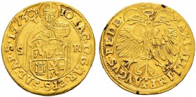 RDR / ÖSTERREICH 
 Salzburg, Erzbistum 
 Johann Jakob Khuen von Belasi, 1560-1586. 
 Dukat 1573. 3.45 g. Zöttl 573. Probszt 501. Fr. 637. Etwas Bel...