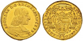 RDR / ÖSTERREICH 
 Salzburg, Erzbistum 
 Andreas Jakob von Dietrichstein, 1747-1753. 
 Dukat 1748. 3.49 g. Zöttl 2837. Probszt 2209. Fr. 856. Selte...