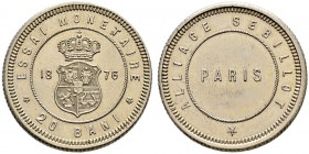 RUMÄNIEN 
 Probe 
 20 Bani 1876, Heaton Mint. , Kupfer-Nickel-Zink. 23.6 mm. 7.16 g. Schäffer/Stambuliu 20.1.1. Sehr selten / Very rare. FDC / Uncir...