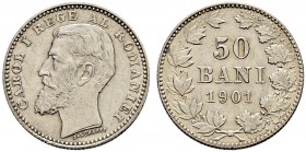 RUMÄNIEN 
 Probe 
 50 Bani 1901, Hamburg. 2.49 g. Schäffer/Stambuliu 51. Vorzüglich / Extremely fine.