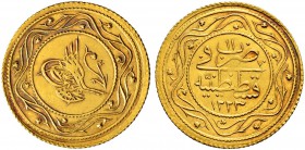 TÜRKEI 
 Mahmud II. 1808-1839. 
 2 Rumi Altin 1817. 4.77 g. Schl. 186. Sehr schön-vorzüglich / Very fine-extremely fine.