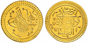 TÜRKEI 
 Mahmud II. 1808-1839. 
 1 Sürre Altin 1821. 1.62 g. Schl. 213. Vorzüglich / Extremely fine.