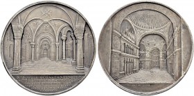 TÜRKEI 
 Abdul Mejid, 1839-1861. 
 Versilberte Bronzemedaille o. J. Auf die Restaurierung der Hagia Sophia. Stempel von J. Wiener. Innenansicht der ...