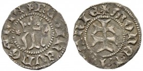 UNGARN 
 Maria, 1382-1387. 
 Denar o. J. (1383). 0.45 g. Huszar 566. Selten / Rare. Fast vorzüglich / About extremely fine.