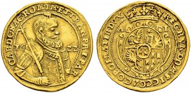 UNGARN 
 Siebenbürgen 
 Gabriel Bethlen, 1613-1629. 
 Dukat 1622. 3.36 g. Huszar 333. Fr. 356. Selten / Rare. Av. lt. gereinigt / Obv. slightly cle...