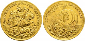 UNGARN 
 Kremnitz 
 Goldmedaille zu 10 Dukaten o. J. 34.72 g. Huszar 55 (in Silber). Lt. bearbeitet / Slightly tooled. Gutes sehr schön / Good very ...