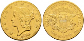 USA 
 20 Dollars 1858, S San Francisco. 33.32 g. Fr. 172. Sehr schön / Very fine.