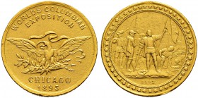 USA 
 Goldmedaille 1893. Worlds Columbian Exposition Chicago. 13.00 g. Guss / Cast. Gutes sehr schön / Good very fine.