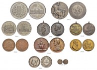 MEDAILLEN UND GEMISCHTE LOTS 
 Diverse Medaillen. Augsburg. Silberminiaturmedaille 1750. Hessen. Silberne Tapferkeitsmedaille o. J. Süd­west­deutschl...