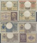 Albania: 2, 2x 5 and 10 Lek ND(1940-42), P.9, 10, 11 in VF to XF condition. (4 pcs.)
 [taxed under margin system]