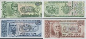 Albania: 200, 500 and 1000 Leke 1992, P.52-54, tiny spot on the 500, otherwise all in UNC. (3 pcs.)
 [taxed under margin system]