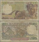 Algeria: 500 Francs 1954, P.106, toned paper with several folds and some pinholes at left. Condition: F-
 [taxed under margin system]