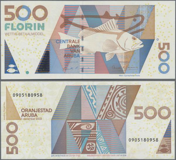 Aruba: 500 Florin 2003, P.20 in perfect UNC condition.
 [taxed under margin sys...