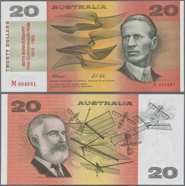 Australia: Reserve Bank of Australia 20 Dollars ND(1974-94) with signatures: Fra...