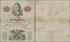 Austria: 5 Gulden 1859, P.A88, still nice and strong paper, traces of tape on back. Condition: F
 [taxed under margin system]