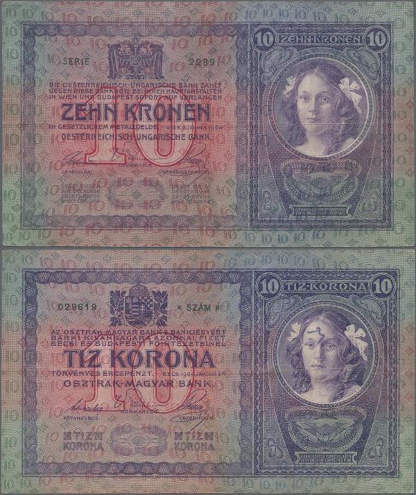 Austria: Set with 15 pcs. 10 Kronen 1904, P.9 in about F+ to VF condition. (15 p...