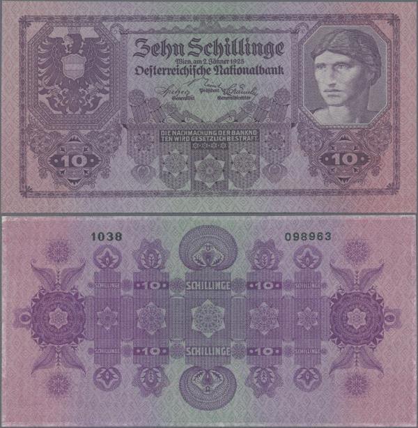 Austria: 10 Schilling 1925, P.89 in perfect UNC condition. Highly Rare!
 [taxed...