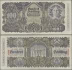 Austria: 100 Schilling 1945 ZWEITE AUSGABE, P.119a, stronger vertical fold at center and some minor spots. Condition: XF. Very Rare!
 [taxed under ma...