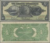 Bahamas: 4 Shillings 1919, P.2, nice and original shape with a few folds and lightly toned paper. Condition: F+/VF
 [taxed under margin system]