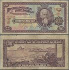Brazil: República dos Estados Unidos do Brasil 200 Mil Reis ND(1936), P.82, still nice and attractive banknote with some folds and lightly toned paper...