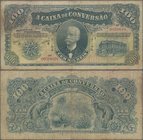 Brazil: Caixa de Conversão 100 Mil Reis 1906, P.97, very rare and seldom offered banknote, still nice without larger damages, small margin split, tone...