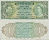 British Honduras: 1 Dollar 1971, P.28c, very nice with bright colors and strong paper, just a few folds and creases in the paper. Condition: VF+
 [ta...