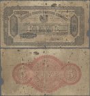 British North Borneo: The British North Borneo Company 5 Dollars 1922, P.4b, extraordinary Rarity in still good condition, some margin split, toned an...