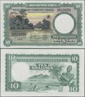 British West Africa: West African Currency Board 10 Shillings 1953, P.9a, excellent condition with a very soft and almost invisible vertical bend, oth...