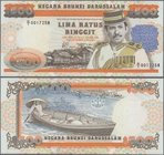 Brunei: 500 Ringgit 1989, P.18 in perfect UNC condition. Very hard to get in this condition and highly rare!
 [taxed under margin system]