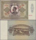 Bulgaria: 20 Leva 1928 SPECIMEN, P.49As, almost perfect with a few tiny creases at lower right and upper left. Condition: aUNC. Very Rare!
 [taxed un...