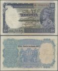 Burma: 10 Rupees ND(1937) with black overprint ”LEGAL TENDER IN BURMA ONLY” near center on front and back, P.2b, very nice and highly rare banknote, v...