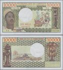 Cameroon: 10.000 Francs ND(1974-81), P.18b, tiny dint at upper right corner, otherwise perfect. Condition: aUNC/UNC. Very Rare!
 [taxed under margin ...