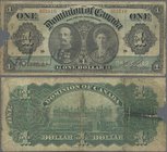 Canada: Dominion of Canada 1 Dollar 1911, P.27a, almost well worn condition with missing parts at left border. Condition: VG
 [taxed under margin sys...