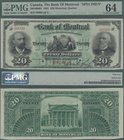 Canada: The Bank of Montreal 20 Dollars 1891 SPECIMEN, P.S524s, lightly trimmed at lower margin, otherwise perfect, PMG graded 64 Choice Uncirculated....
