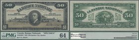 Canada: La Banque Nationale 50 Dollars 1922 SPECIMEN, P.S874s in excellent condition, just slightly decentered front and 2 tiny pinholes at upper left...