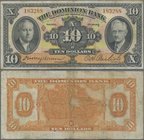 Canada: The Dominion Bank 10 Dollars 1935, P.S1034, still nice with a few folds and lightly toned paper. Condition: F
 [taxed under margin system]