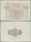 Ceylon: Vignette Proof print for 10 Rupees P. 24p in lilac color, on watermarked banknote paper with ”cancelled” perforation, light folds in paper, in...