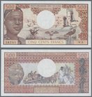 Chad: 500 Francs ND(1974) P. 2, crisp original apper, original colors, light handling in paper but no strong folds, condition: aUNC.
 [taxed under ma...