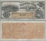 Chile: Republica de Chile 5 Pesos 1918, P.18, great condition with strong paper, some folds and lightly stained on back. Condition: VF
 [taxed under ...
