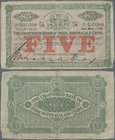 China: Chartered Bank of India, Australia & China 5 Dollars May 2nd 1927, P.S184, still nice with a few trimmed parts at lower margin and right border...