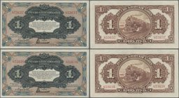 China: Russo-Asiatic Bank, HARBIN branch pair of the 1 Ruble ND(1917), P.S474 with consecutive serial numbers 853637 and 853638, both in excellent con...