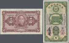 China: Canton Municipal Bank 5 Dollars 1933, P.S2279b with signatures in Chinese on front without signatures on back and red serial #, P.S2279b in UNC...